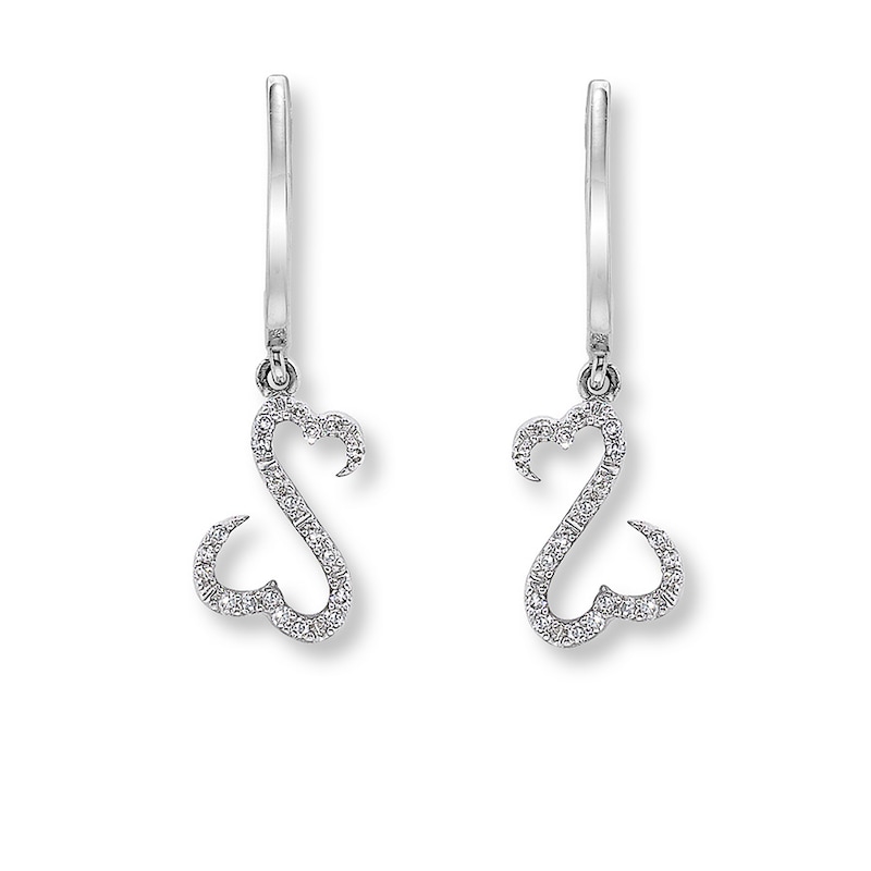 Main Image 1 of Previously Owned Earrings 1/10 ct tw Diamonds 14K White Gold