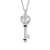 Thumbnail Image 1 of Previously Owned Open Hearts Diamond Necklace Sterling Silver