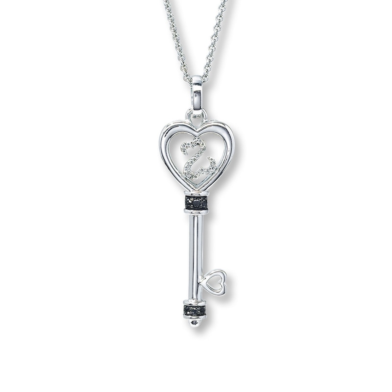 Main Image 1 of Previously Owned Open Hearts Diamond Necklace Sterling Silver