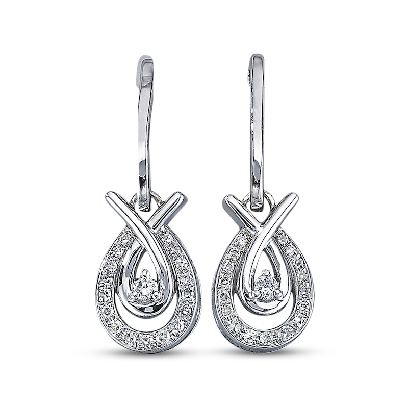 Main Image 1 of Previously Owned Diamond Dangle Earrings 1/4 ct tw Sterling Silver