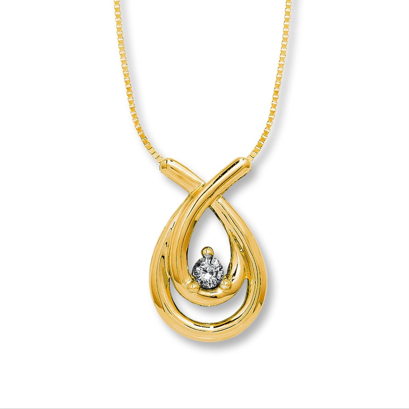 Main Image 1 of Previously Owned Diamond Necklace 1/15 Carat 10K Yellow Gold