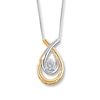 Thumbnail Image 0 of Previously Owned Necklace 1/4 Carat Diamond 10K Two-Tone Gold 18"