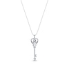 Thumbnail Image 1 of Previously Owned Diamond Heart Key Necklace 1/10 ct tw Round-cut Sterling Silver 18&quot;