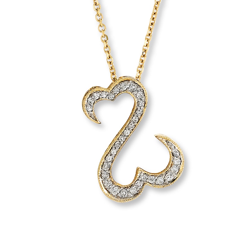 Main Image 1 of Previously Owned Necklace 1/4 ct tw Diamonds 14K Yellow Gold 18"
