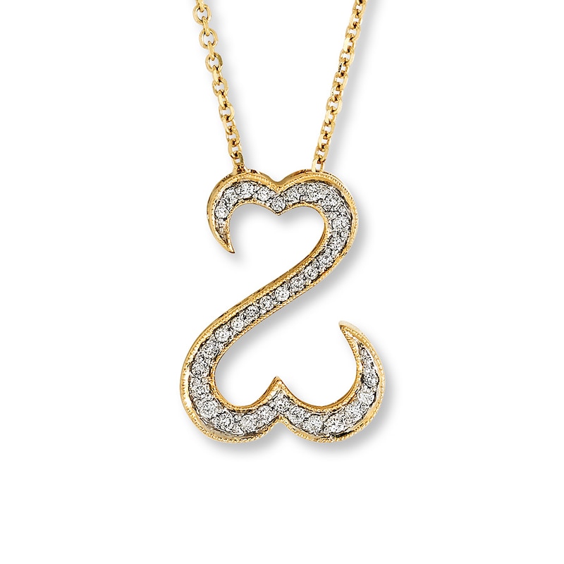 Main Image 2 of Previously Owned Necklace 1/4 ct tw Diamonds 14K Yellow Gold 18"