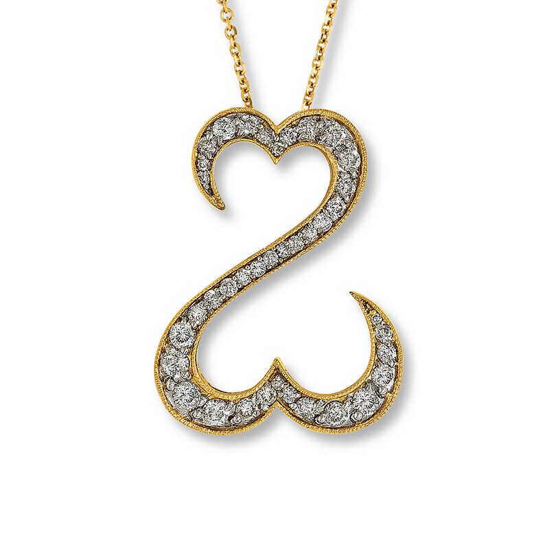 Main Image 2 of Previously Owned Necklace 1 ct tw Diamonds 14K Yellow Gold 18"