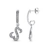 Previously Owned Open Hearts Diamond Dangle Earrings 1/2 ct tw Round-cut 14K White Gold