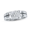 Thumbnail Image 1 of Previously Owned Men's Round-Cut Diamond Wedding Band 1/10 cttw 10K White Gold
