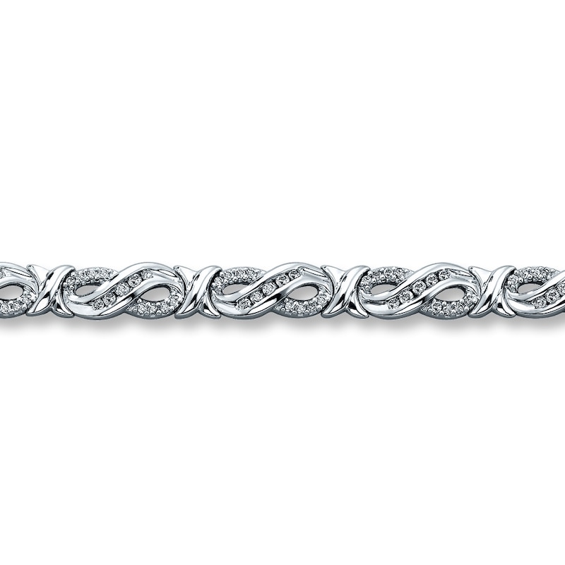 Main Image 1 of Previously Owned Diamond Infinity Bracelet 1-1/2 ct tw Sterling Silver