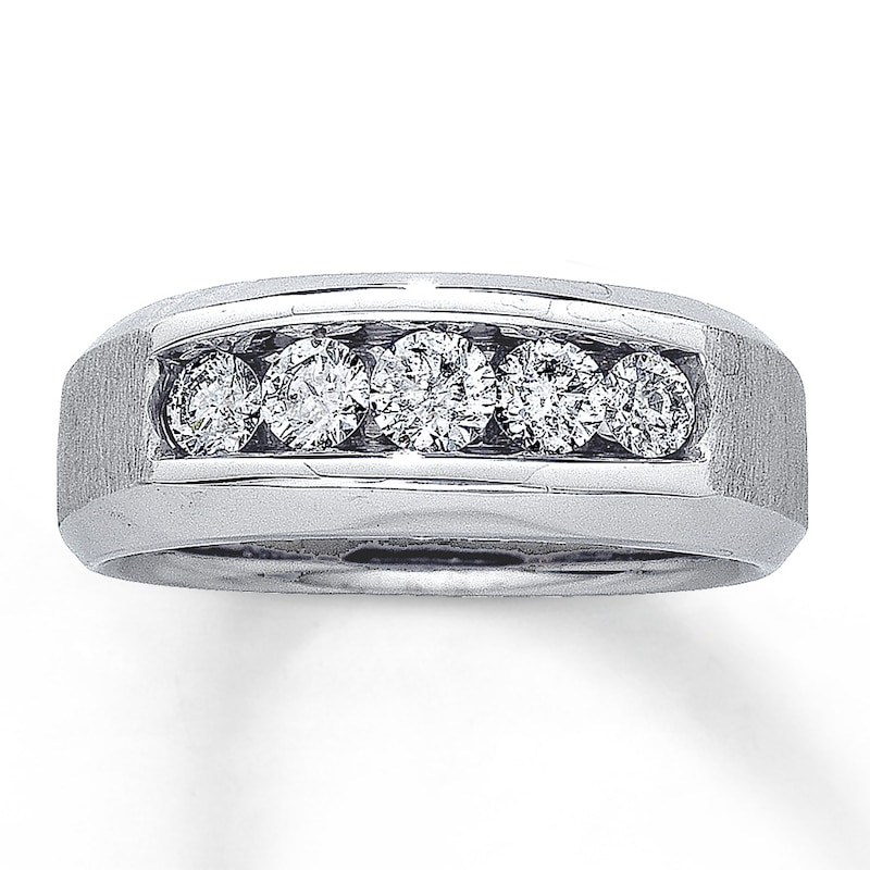 Main Image 1 of Previously Owned Men's Diamond Ring 1 ct tw Round 14K White Gold