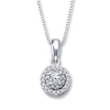 Thumbnail Image 0 of Previously Owned Necklace 1/4 ct tw Diamonds 10K White Gold 18"