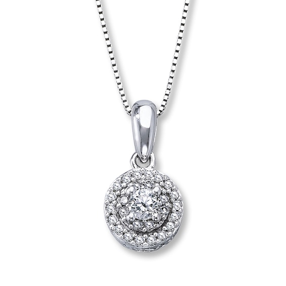 Previously Owned Necklace 1/4 ct tw Diamonds 10K White Gold 18"