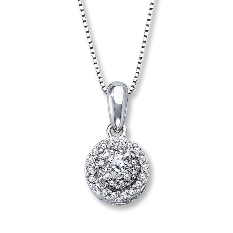 Previously Owned Necklace 1/4 ct tw Diamonds 10K White Gold 18"