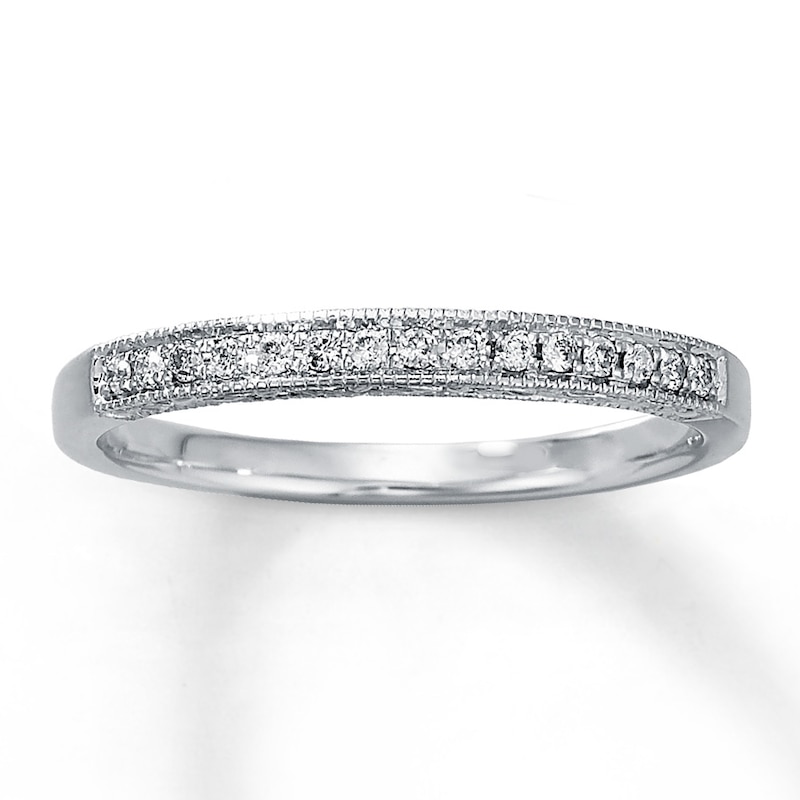 Main Image 1 of Previously Owned Anniversary Band 1/10 ct tw Round-cut Diamonds 10K White Gold