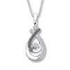 Thumbnail Image 1 of Previously Owned Necklace Black/White Diamonds Sterling Silver