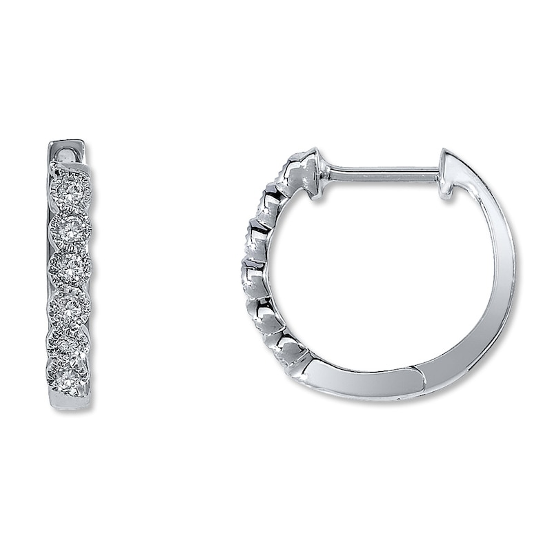 Main Image 1 of Previously Owned Diamond Earrings 1/8 ct tw 10K White Gold