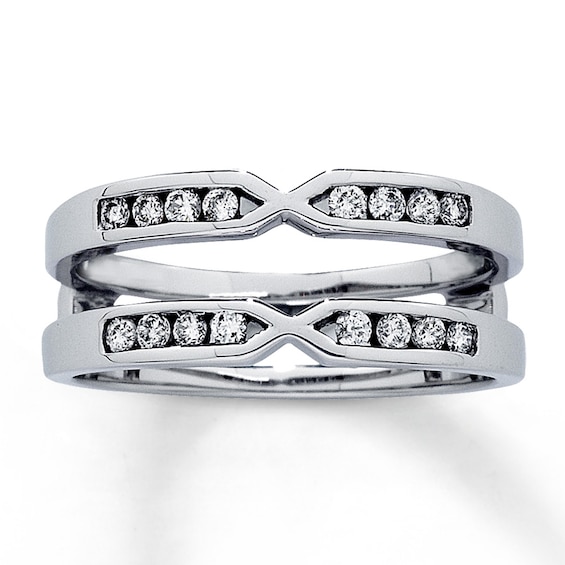 Previously Owned Diamond Enhancer Ring / ct tw Round-cut 14K White Gold