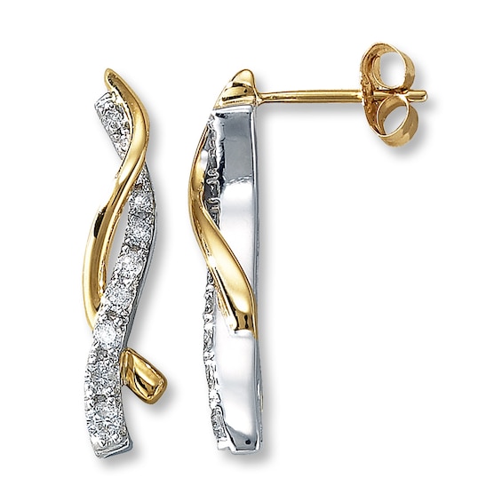 Previously Owned Diamond Earrings 1/3 ct tw 14K Two-Tone Gold