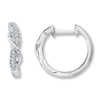 Thumbnail Image 1 of Previously Owned Diamond Hoop Earrings 1/15 ct tw Round-cut 10K White Gold
