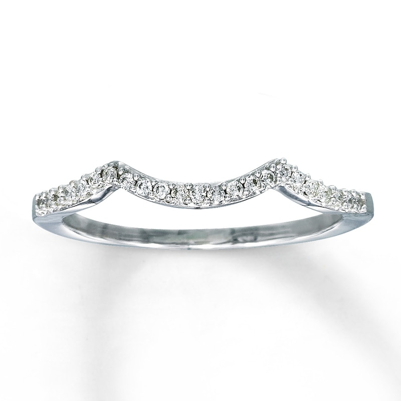 Main Image 1 of Previously Owned Wedding Band 1/10 ct tw Round-cut Diamonds 14K White Gold