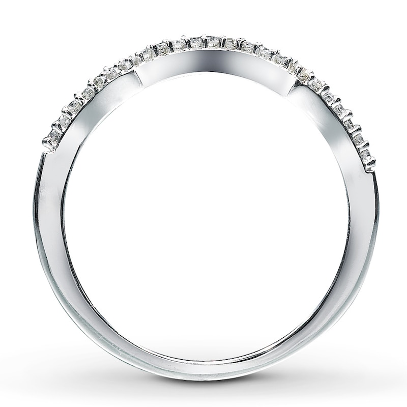 Main Image 2 of Previously Owned Wedding Band 1/10 ct tw Round-cut Diamonds 14K White Gold