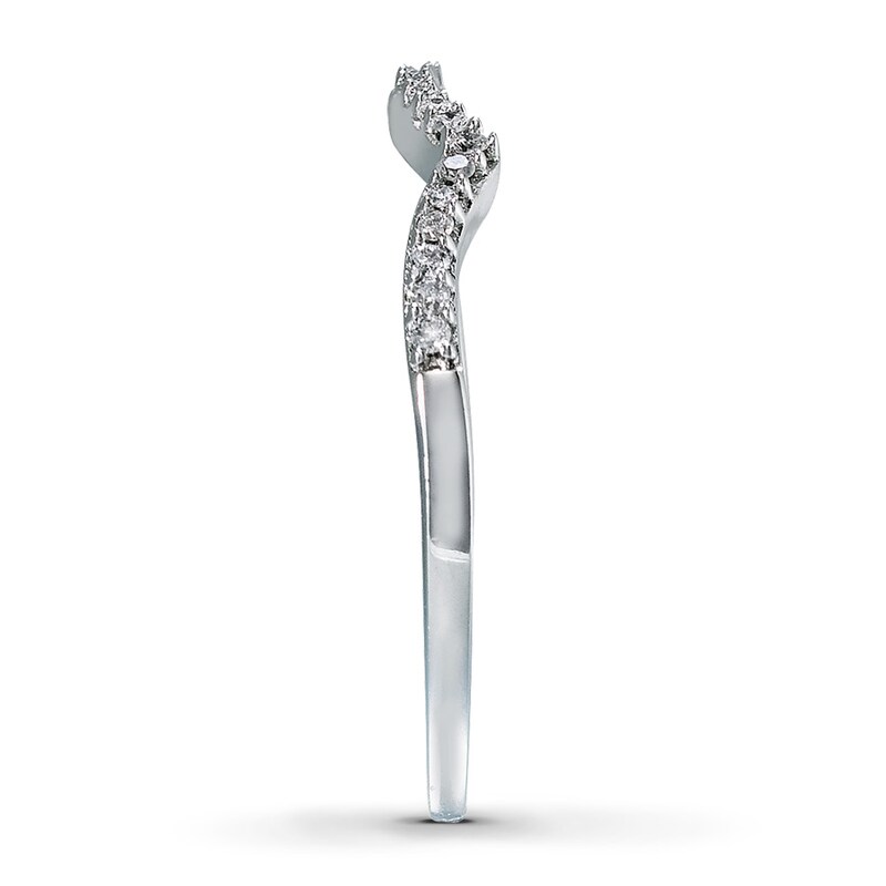 Main Image 3 of Previously Owned Wedding Band 1/10 ct tw Round-cut Diamonds 14K White Gold