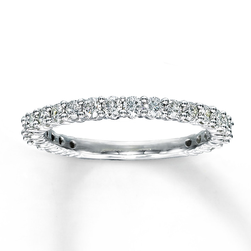 Main Image 1 of Previously Owned Diamond Wedding Band 3/4 ct tw Round-cut 14K White Gold