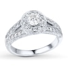 Thumbnail Image 0 of Previously Owned Engagement Ring 5/8 ct tw Round-cut Diamonds 14K White Gold