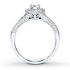 Thumbnail Image 1 of Previously Owned Engagement Ring 5/8 ct tw Round-cut Diamonds 14K White Gold