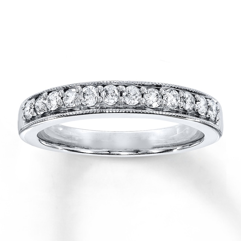 Main Image 1 of Previously Owned Diamond Wedding Band 1/4 ct tw Round-cut 14K White Gold