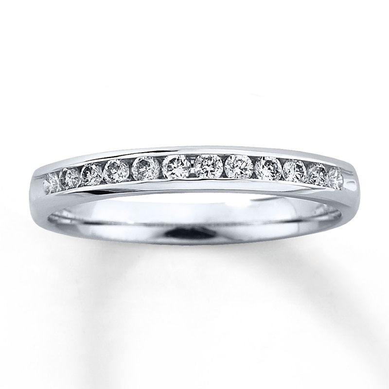 Main Image 1 of Previously Owned Diamond Anniversary Band 1/4 ct tw Round-cut 10K White Gold
