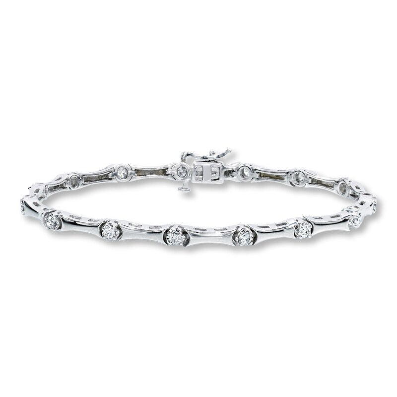 Main Image 1 of Previously Owned Diamond Bracelet 1 ct tw 10K White Gold