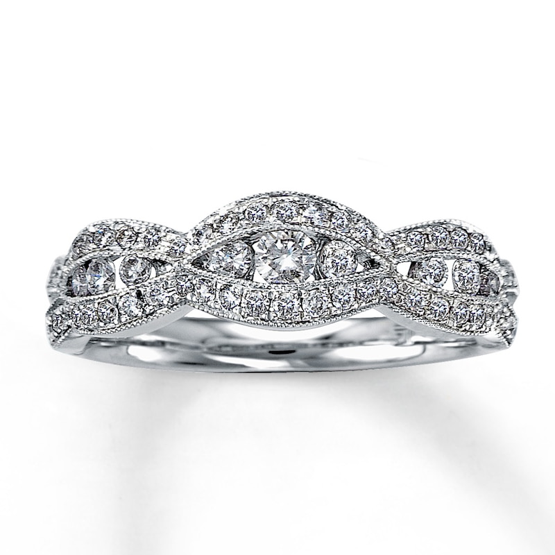 Main Image 1 of Previously Owned Diamond Anniversary Ring 1/2 ct tw 14K White Gold