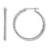 Thumbnail Image 0 of Previously Owned Diamond Hoop Earrings 1/4 ct tw 10K White Gold