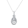 Thumbnail Image 1 of Previously Owned Previously Owned Diamond Teardrop Necklace 1/10 ct tw Round-cut Sterling Silver