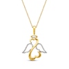 Thumbnail Image 1 of Previously Owned Diamond Angel/Heart Necklace 1/15 cttw 14K Yellow Gold 18"
