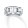 Thumbnail Image 1 of Previously Owned Men's Diamond Wedding Band 1/2 ct tw Round-cut 10K White Gold