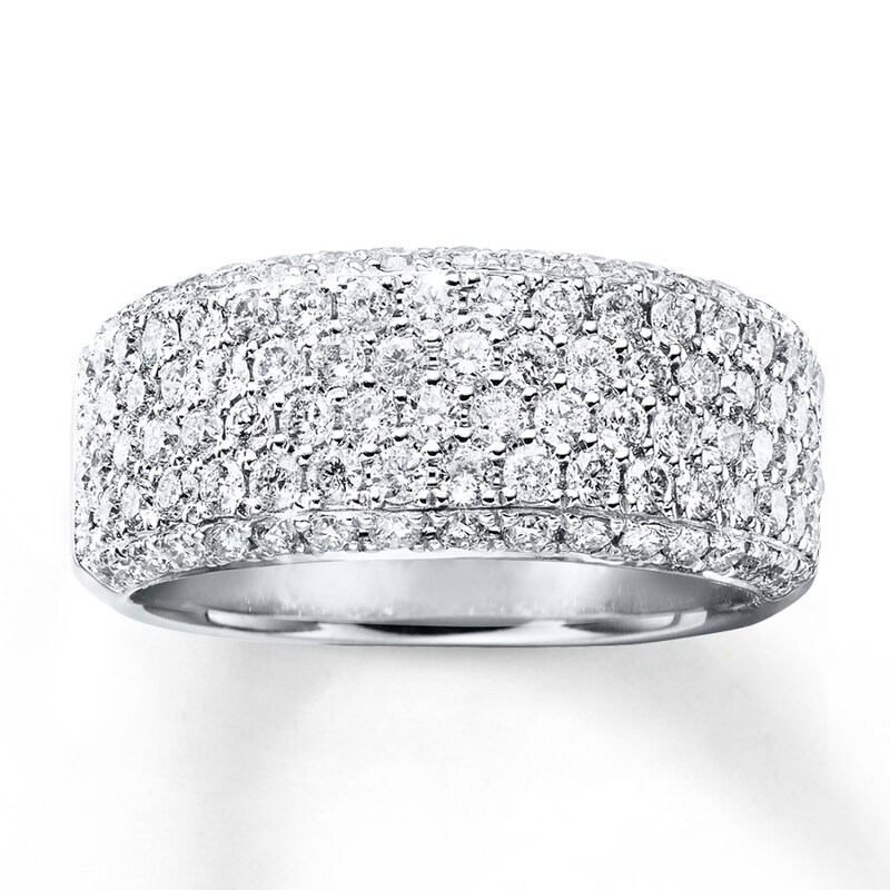 Main Image 1 of Previously Owned Diamond Anniversary Ring 1-1/2 ct tw Round-cut 14K White Gold