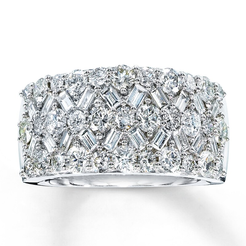 Main Image 1 of Previously Owned Diamond Anniversary Ring 2-1/8 ct tw Diamonds 14K White Gold