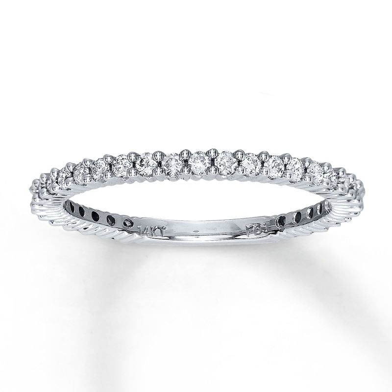 Main Image 1 of Previously Owned Diamond Anniversary Ring 3/8 ct tw Round-cut 14K White Gold