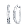 Thumbnail Image 0 of Previously Owned Diamond Hoop Earrings 1 ct tw Baguette-cut and Round 14K White Gold