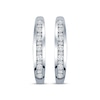 Thumbnail Image 1 of Previously Owned Diamond Hoop Earrings 1 ct tw Baguette-cut and Round 14K White Gold