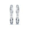 Thumbnail Image 1 of Previously Owned Diamond Hoop Earrings 1 ct tw Baguette-cut and Round 14K White Gold