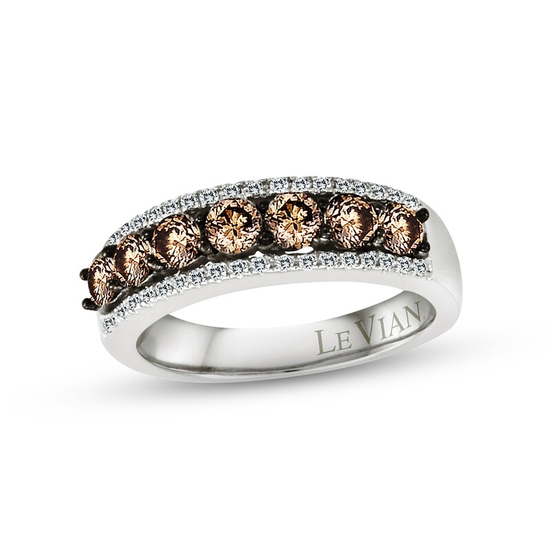 Main Image 1 of Previously Owned Le Vian Chocolate Diamond Ring 1 ct tw Round 14K Vanilla Gold