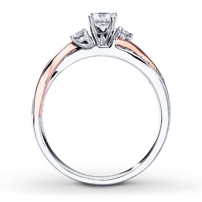 Main Image 2 of Previously Owned Diamond Engagement Ring 3/8 ct tw Round-cut 14K Two-Tone Gold