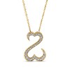 Thumbnail Image 2 of Previously Owned Open Hearts Necklace 1/4 ct tw Diamonds 14K Yellow Gold 18"