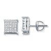 Thumbnail Image 0 of Previously Owned Diamond Earrings 1 ct tw Princess-Cut 14K White Gold