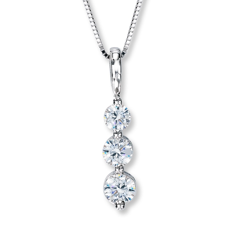 Main Image 1 of Previously Owned Necklace 3/4 ct tw Diamonds 14K White Gold