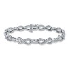 Thumbnail Image 1 of Previously Owned Diamond Infinity Bracelet 2 cttw Baguette & Round 14K White Gold 7.5"