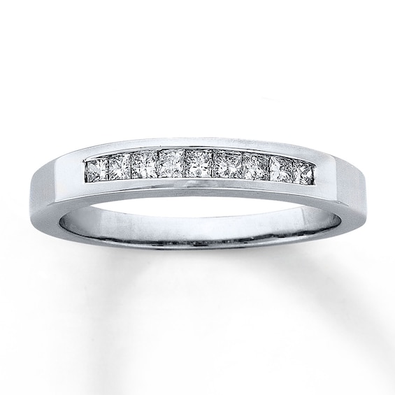 Previously Owned Anniversary Ring 1/4 ct tw Princess-cut Diamonds 14K White Gold
